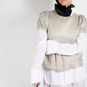 Loeffler Randall Jacket Metallic Silver Jacket Top